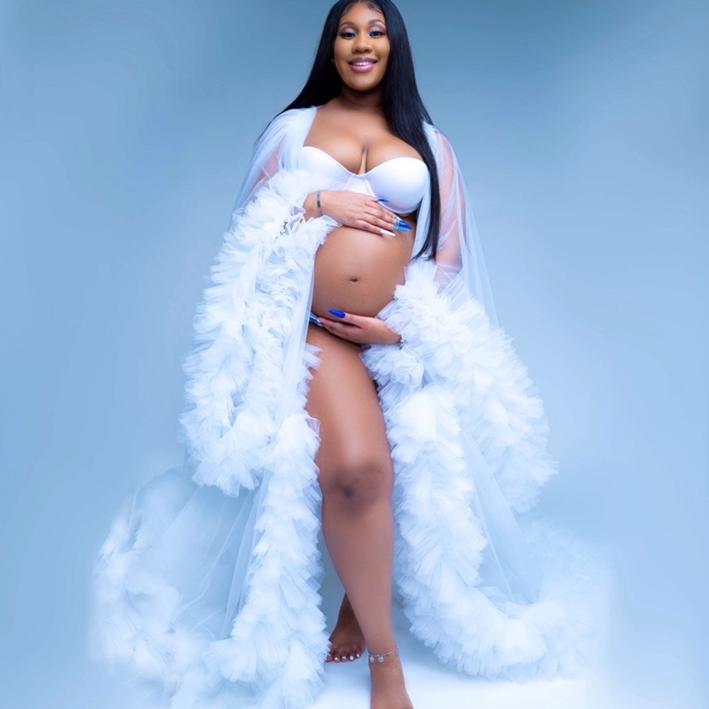 White Maternity Robe